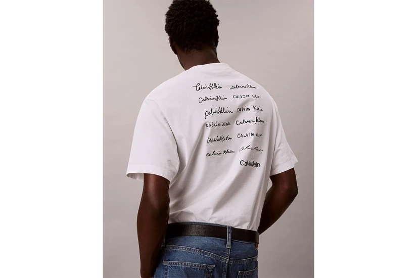 Calvin Klein Relaxed Script Logo Ανδρικό Κοντομάνικο T-Shirt Λευκό