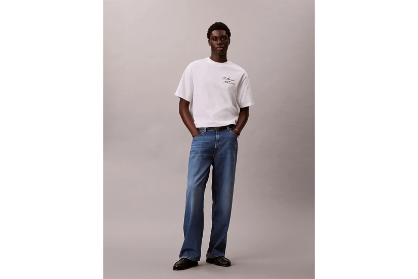 Calvin Klein Relaxed Script Logo Ανδρικό Κοντομάνικο T-Shirt Λευκό