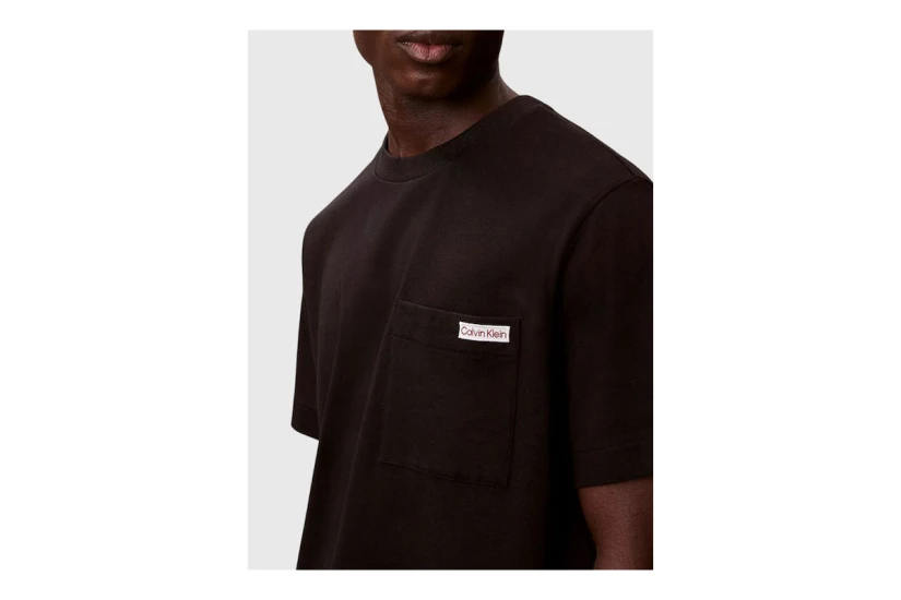 Calvin Klein Chest Pocket Badge Ανδρικό Κοντομάνικο T-Shirt Μαύρο