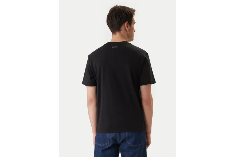 Calvin Klein Embroidered Logo Ανδρικό Κοντομάνικο T-Shirt Μαύρο