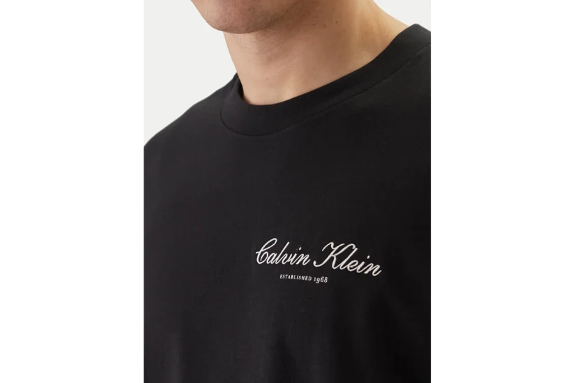 Calvin Klein Embroidered Logo Ανδρικό Κοντομάνικο T-Shirt Μαύρο