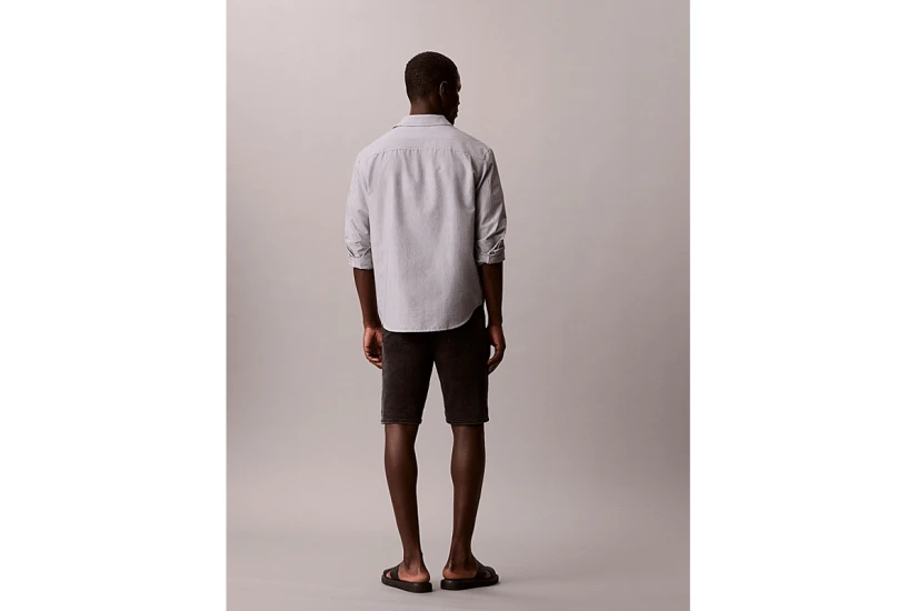 Calvin Klein Slim Denim Ανδρική Βερμούδα Τζιν Μαύρη