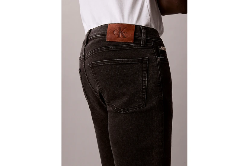 Calvin Klein Slim Denim Ανδρική Βερμούδα Τζιν Μαύρη