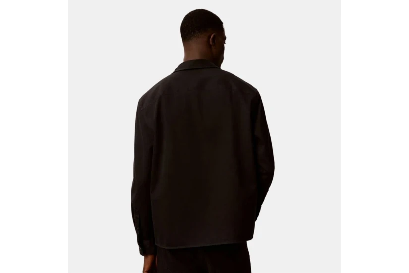 Calvin Klein Cotton Twill Utility Overshirt Ανδρικό Μακρυμάνικο Πουκάμισο Μαύρο