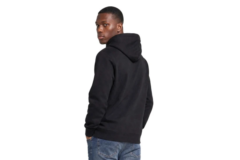 Calvin Klein French Terry Woven Label Ανδρικό Φούτερ με Κουκούλα Μαύρο