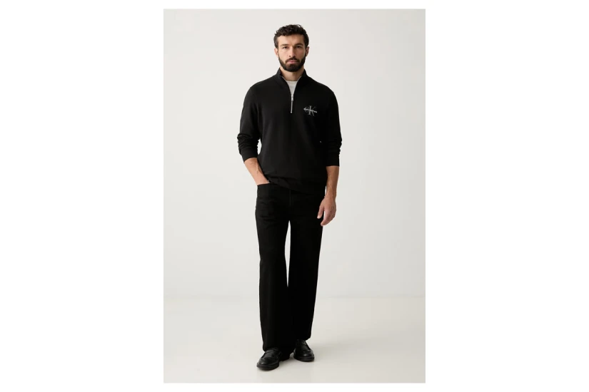 Calvin Klein Ανδρική Μακρυμάνικη Μπλούζα με Λαιμόκοψη Μαύρη