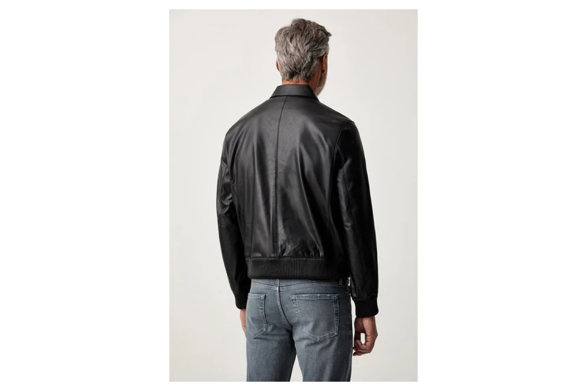 Calvin Klein Faux Leather Ανδρικό Μπουφάν Bomber Μαύρο