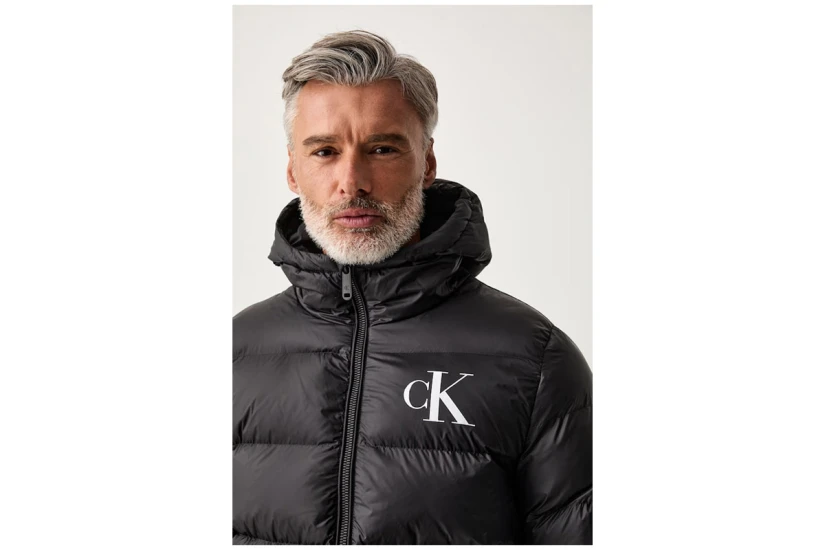 Calvin Klein Padded Ανδρικό Μπουφάν Puffer με Κουκούλα Μαύρο