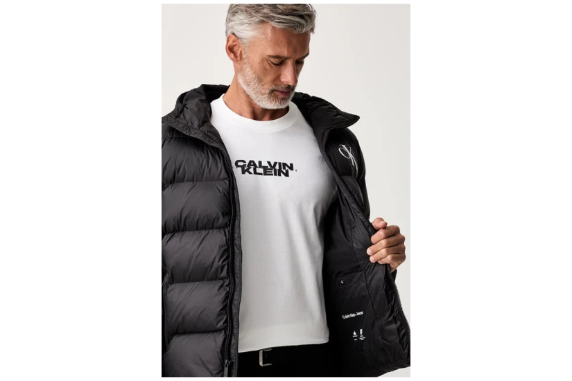 Calvin Klein Padded Ανδρικό Μπουφάν Puffer με Κουκούλα Μαύρο