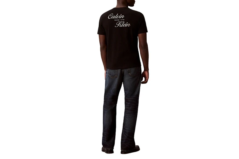 Calvin Klein Embroidered Logo Ανδρικό Κοντομάνικο T-Shirt Μαύρο, Χρυσό