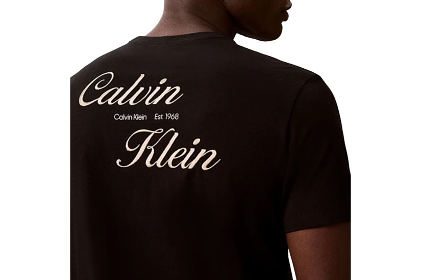 Calvin Klein Embroidered Logo Ανδρικό Κοντομάνικο T-Shirt Μαύρο, Χρυσό