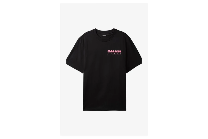 Calvin Klein Relaxed Back Logo Ανδρικό Κοντομάνικο T-Shirt Μαύρο, Ροζ