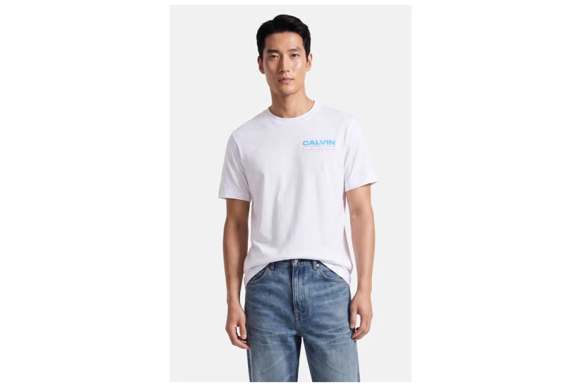 Calvin Klein Relaxed Back Logo Ανδρικό Κοντομάνικο T-Shirt Λευκό