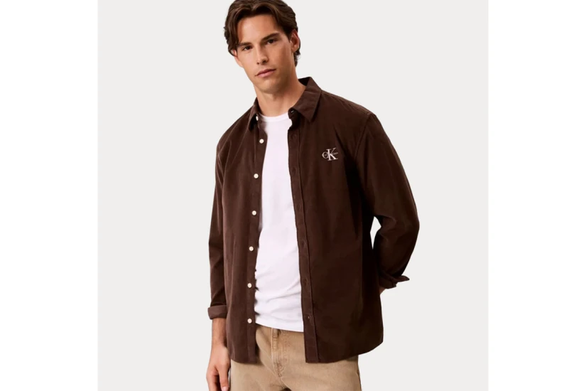 Calvin Klein Cotton Corduroy Πουκάμισο Μακρυμάνικο Ανδρικό (LV04RH114G WFM)