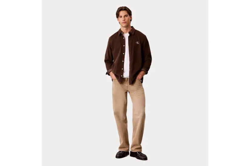 Calvin Klein Cotton Corduroy Πουκάμισο Μακρυμάνικο Ανδρικό (LV04RH114G WFM)