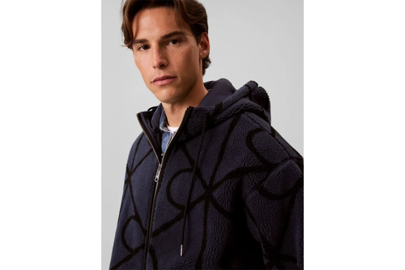 Calvin Klein Emblem Fleece Ζακέτα Sherpa Ανδρική (LV04RH251G CCI)