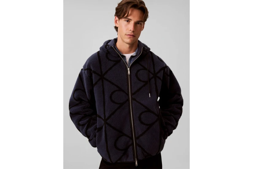 Calvin Klein Emblem Fleece Ζακέτα Sherpa Ανδρική (LV04RH251G CCI)
