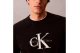 Calvin Klein Relaxed Cotton Monologo Graphic Ανδρικό Πουλόβερ Μαύρο, Εκρού