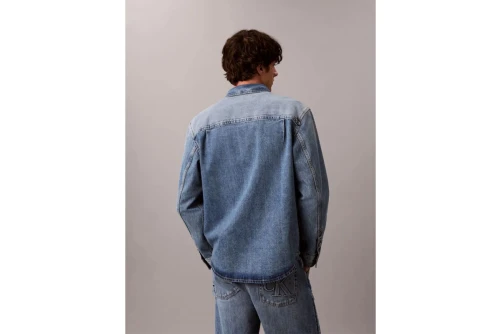 Calvin Klein Embossed Denim Πουκάμισο Μακρυμάνικο Ανδρικό (LV04RH783G 8WY)