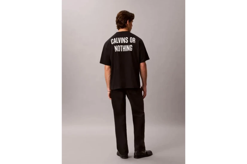 Calvin Klein Relaxed Calvins Or Nothing Graphic Ανδρικό Κοντομάνικο T-Shirt Μαύρο