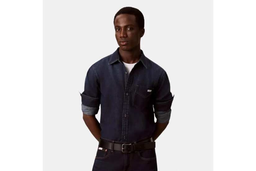Calvin Klein Classic Fit Τζιν Πουκάμισο Μακρυμάνικο Ανδρικό (LV04RH912G CXF)