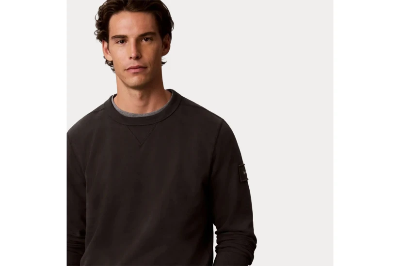 Calvin Klein Monologo Badge Terry Μπλούζα Με Λαιμόκοψη Ανδρική (LV04RJ200G 8MN)
