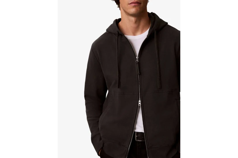 Calvin Klein Cotton Terry Badge Ανδρική Βαμβακερή Ζακέτα με Κουκούλα Ανθρακί