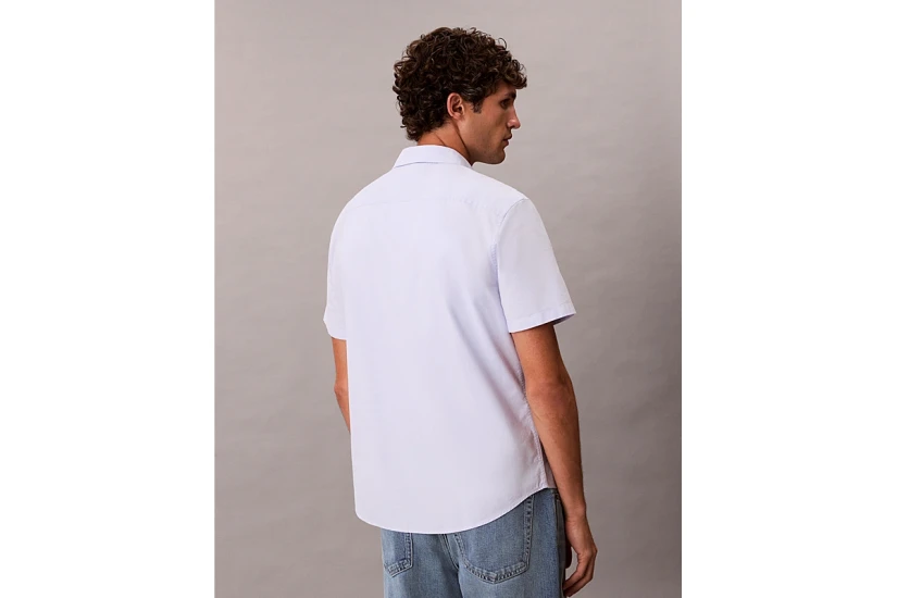 Calvin Klein Oxford Cotton Ανδρικό Κοντομάνικο Πουκάμισο Μαύρο