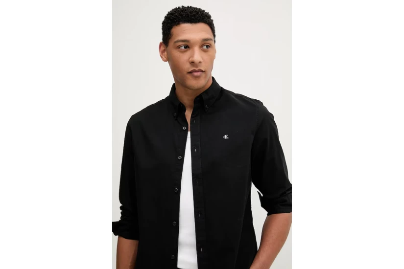 Calvin Klein Classic Oxford Cotton Ανδρικό Μακρυμάνικο Πουκάμισο Μαύρο