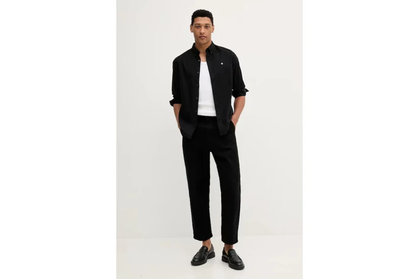 Calvin Klein Classic Oxford Cotton Ανδρικό Μακρυμάνικο Πουκάμισο Μαύρο