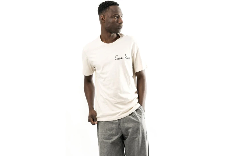 Calvin Klein Ανδρικό Κοντομάνικο T-Shirt Μπεζ