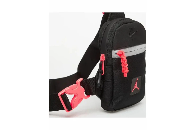 Jordan Franchise Sling Τσαντάκι Χιαστί Μαύρο, Κοραλλί 1L