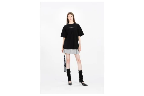 Mwm Cords Back Circle Logo Patch Regular Fit T-Shirt (MW092020358 BLACK)