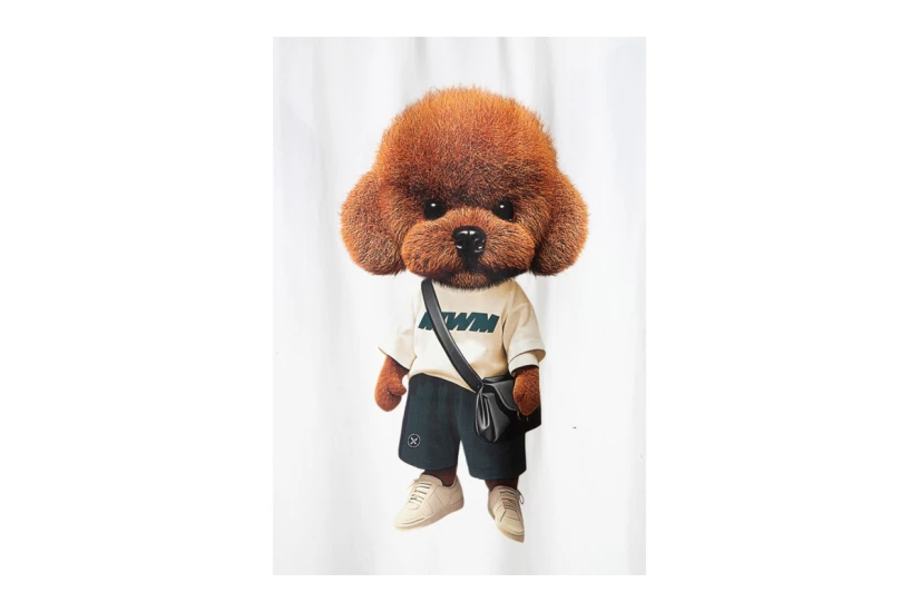 MWM Teddy Bear Sweatwear Dog Print Regular Fit Κοντομάνικο T-Shirt Λευκό, Διάφορα Χρώματα