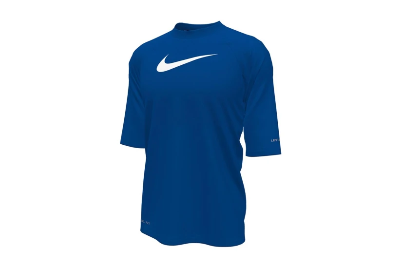 Nike Dri-FIT Hydroguard Παιδική Κοντομάνικη Μπλούζα UV Protection Μπλε, Λευκή