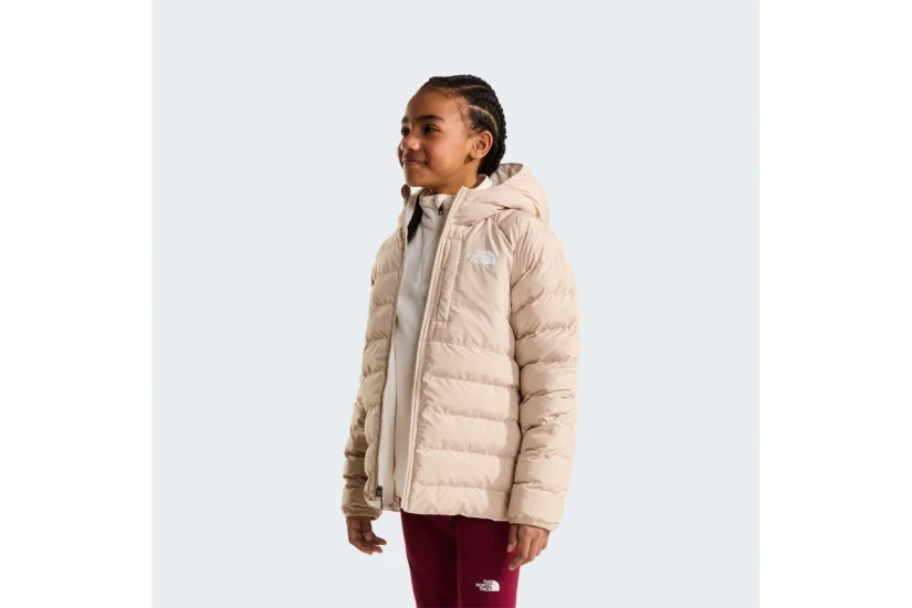 The North Face Reversible Perrito Παιδικό Μπουφάν Puffer με Κουκούλα Μπεζ, Εκρού