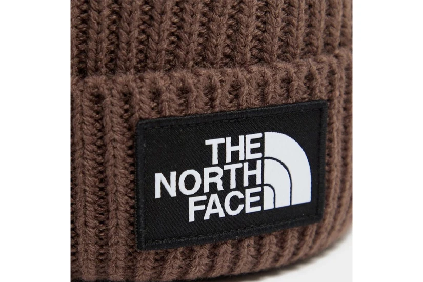 The North Face Logo Box Cuffed Χειμερινό Σκουφάκι Καφέ