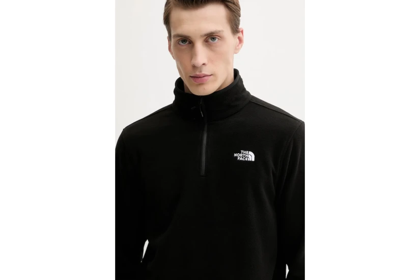 The North Face Glacier Ανδρική Μακρυμάνικη Fleece Μπλούζα με Φερμουάρ Μαύρη