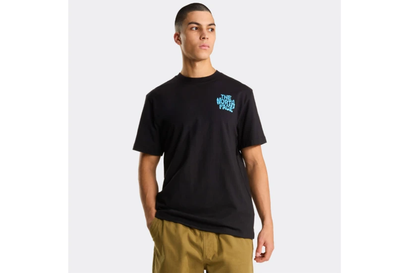 The North Face Drip Logo Relaxed Graphic Ανδρικό Κοντομάνικο T-Shirt Μαύρο, Μπλε