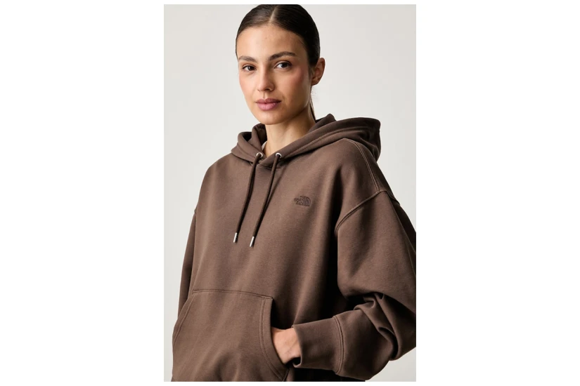 The North Face Essential Simple Dome Boxy Γυναικείο Φούτερ με Κουκούλα Καφέ