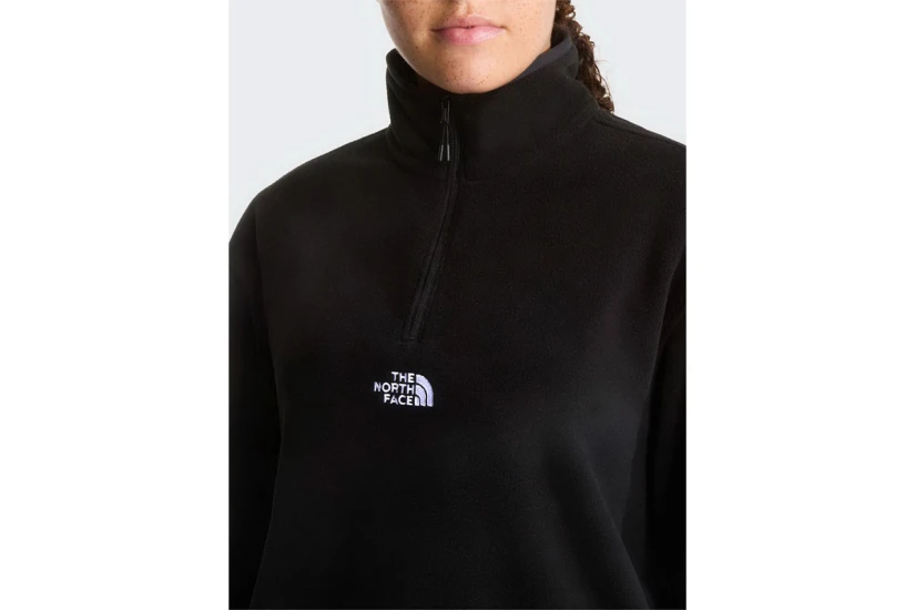 The North Face Glacier Novelty Logo Γυναικεία Μακρυμάνικη Μπλούζα με Φερμουάρ Μαύρη