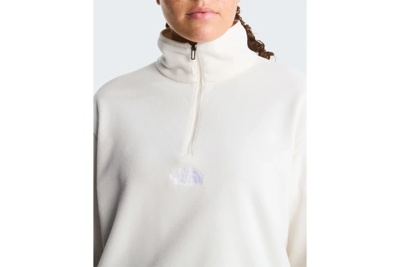 The North Face Glacier Novelty Logo Γυναικεία Μακρυμάνικη Μπλούζα με Φερμουάρ Εκρού