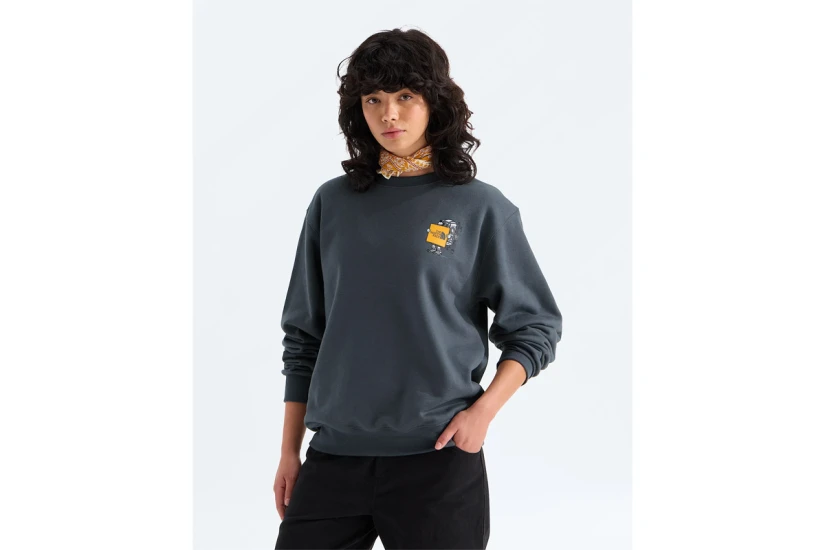 The North Face Gear Up Get Out Graphic Unisex Μακρυμάνικη Μπλούζα με Λαιμόκοψη Ανθρακί