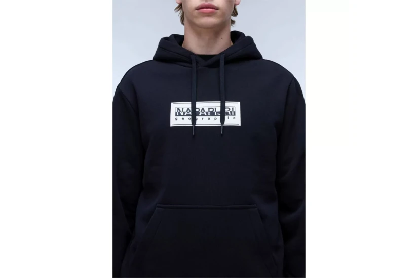 Napapijri B-Box Logo Ανδρικό Φούτερ με Κουκούλα Μαύρο