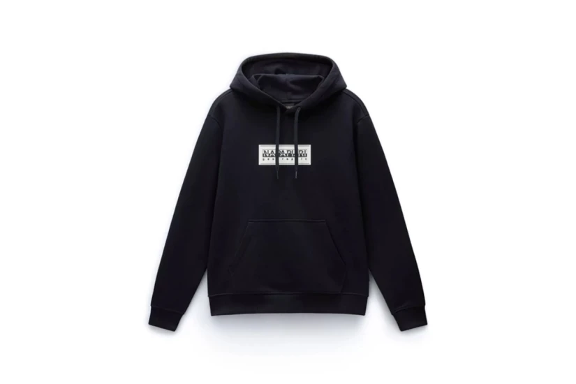 Napapijri B-Box Logo Ανδρικό Φούτερ με Κουκούλα Μαύρο
