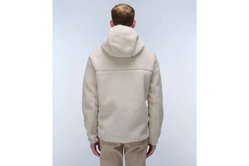 Napapijri T-Tynik Ανδρική Ζακέτα Fleece με Κουκούλα Εκρού