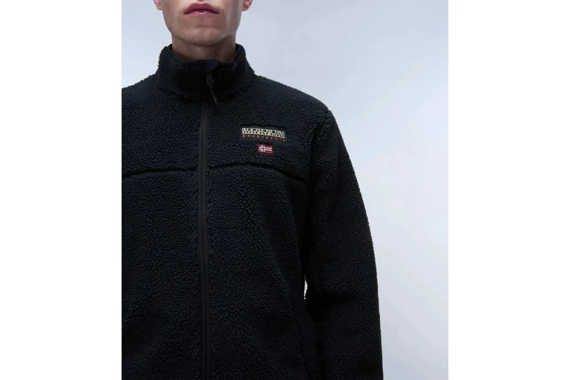 Napapijri T-Tynik Ανδρική Fleece Ζακέτα με Ψηλό Λαιμό Μαύρη
