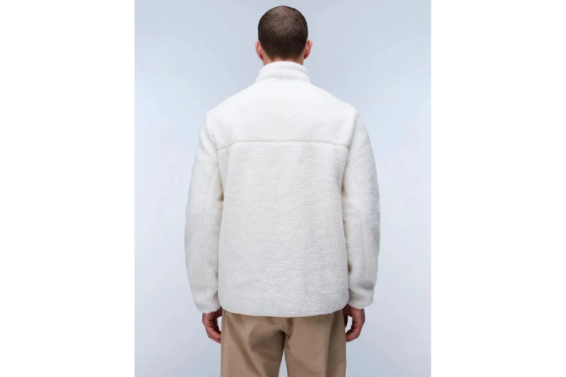 Napapijri T-Tynik Ανδρική Fleece Ζακέτα με Ψηλό Λαιμό Εκρού