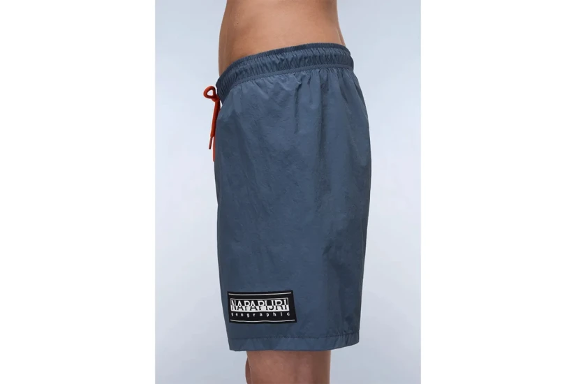 Napapijri V-Box Logo Ανδρικό Μαγιό Βερμούδα Γκρι Σκούρο