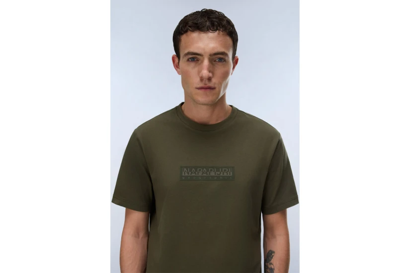 Napapijri S-Box Logo 1 Ανδρικό Κοντομάνικο T-Shirt Χακί